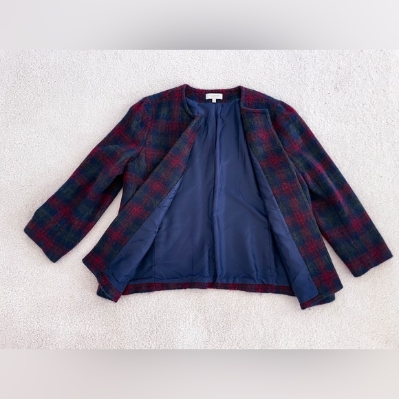 Talbots plaid wool blend mohair jacket - Picture 4 of 5